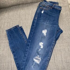 Old Navy Women's Distressed Skinny Jeans - Blue